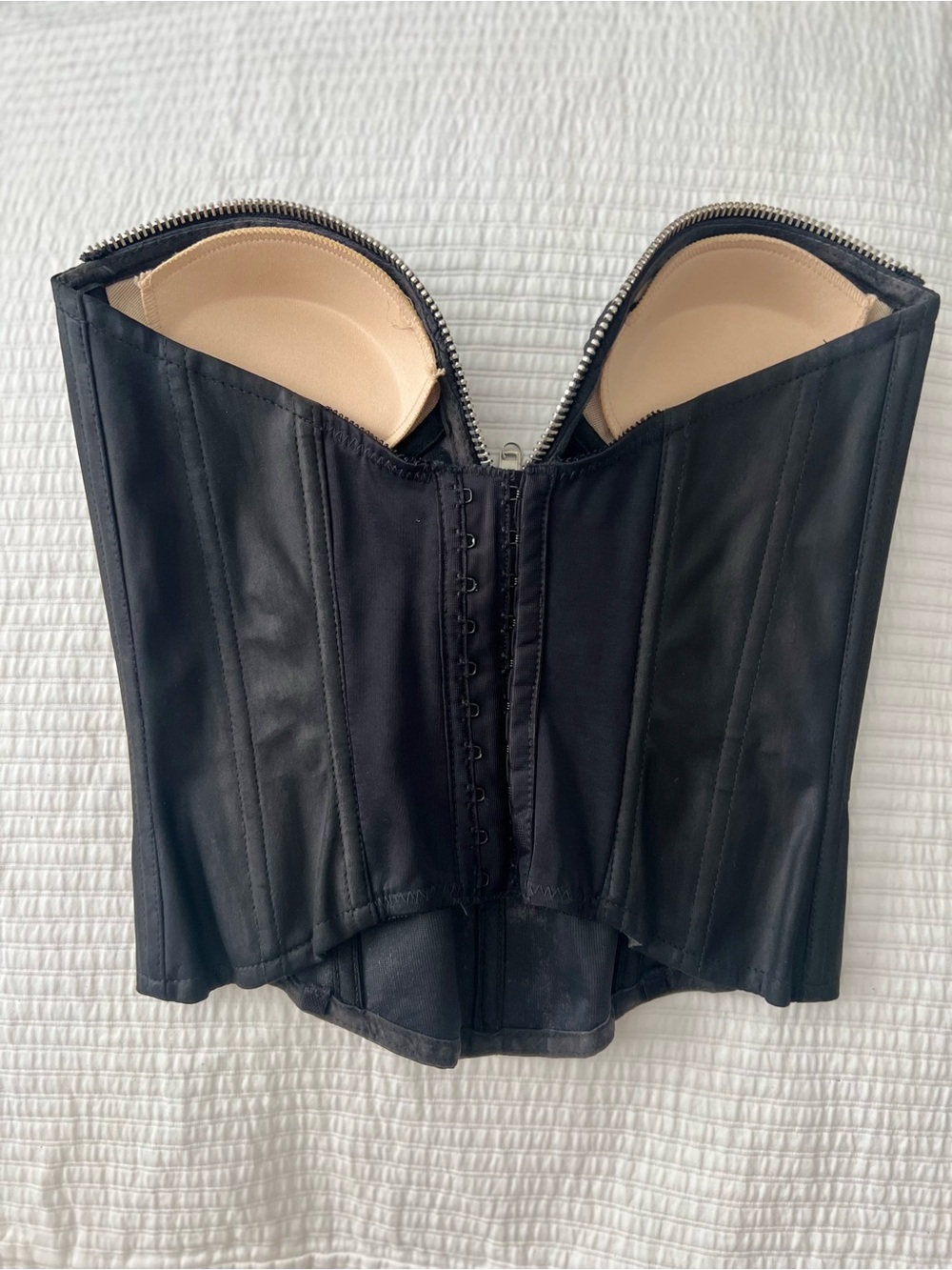 Black Ribbed Strapless Bustier top by trashy lingerie - Picture 2 of 6